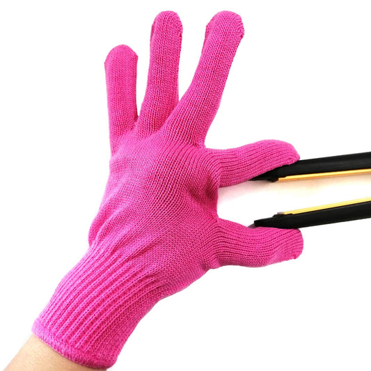 Lessmon Professional Heat Resistant Glove for Hair Styling Heat Blocking for Curling, Flat Iron and Curling Wand Suitable for Left and Right Hands, 1 Piece, Pink