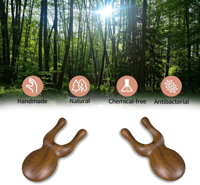 Wooden Gua Sha Facial Tools - Head Massager Sandalwood Wood Massage Tools for Face Nose Eye - Multifunctional Wood Therapy Massage Tools - Handheld Meridians Acupressure Tool - Gifts for Mom Wife