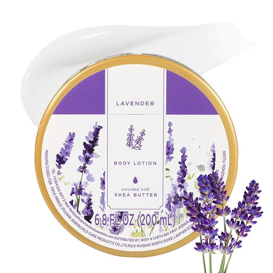 Princess Belle Lavender Body Lotion, Shea Butter Lotion for Women and Men Dry Skin, Deep Moisturizing, Hydrating and Softening, Smell Good, 200ml(6.8floz)