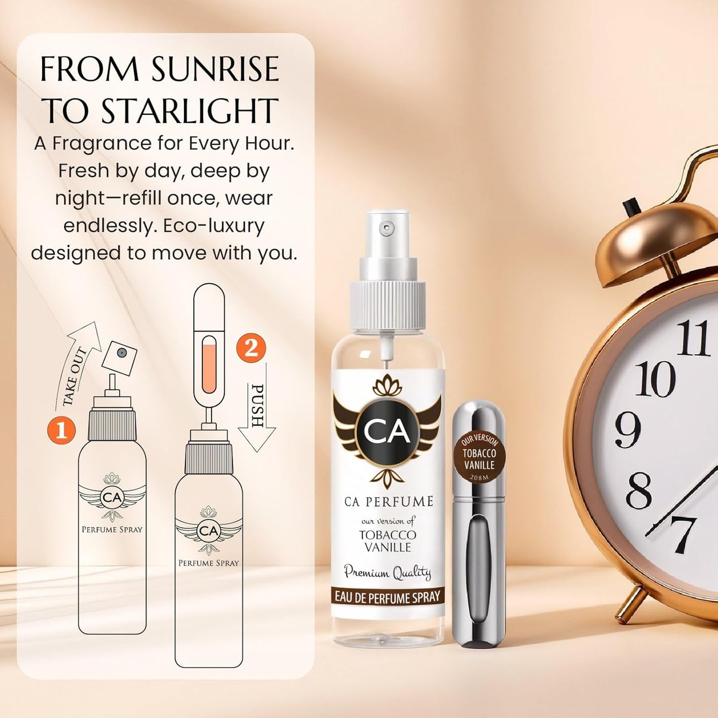 CA Perfume Eco Refill Impression of The Revenge Of Blanche For Women Eau de Parfum Spray Atomizer Bottle 2 Fl Oz/60ml-X1