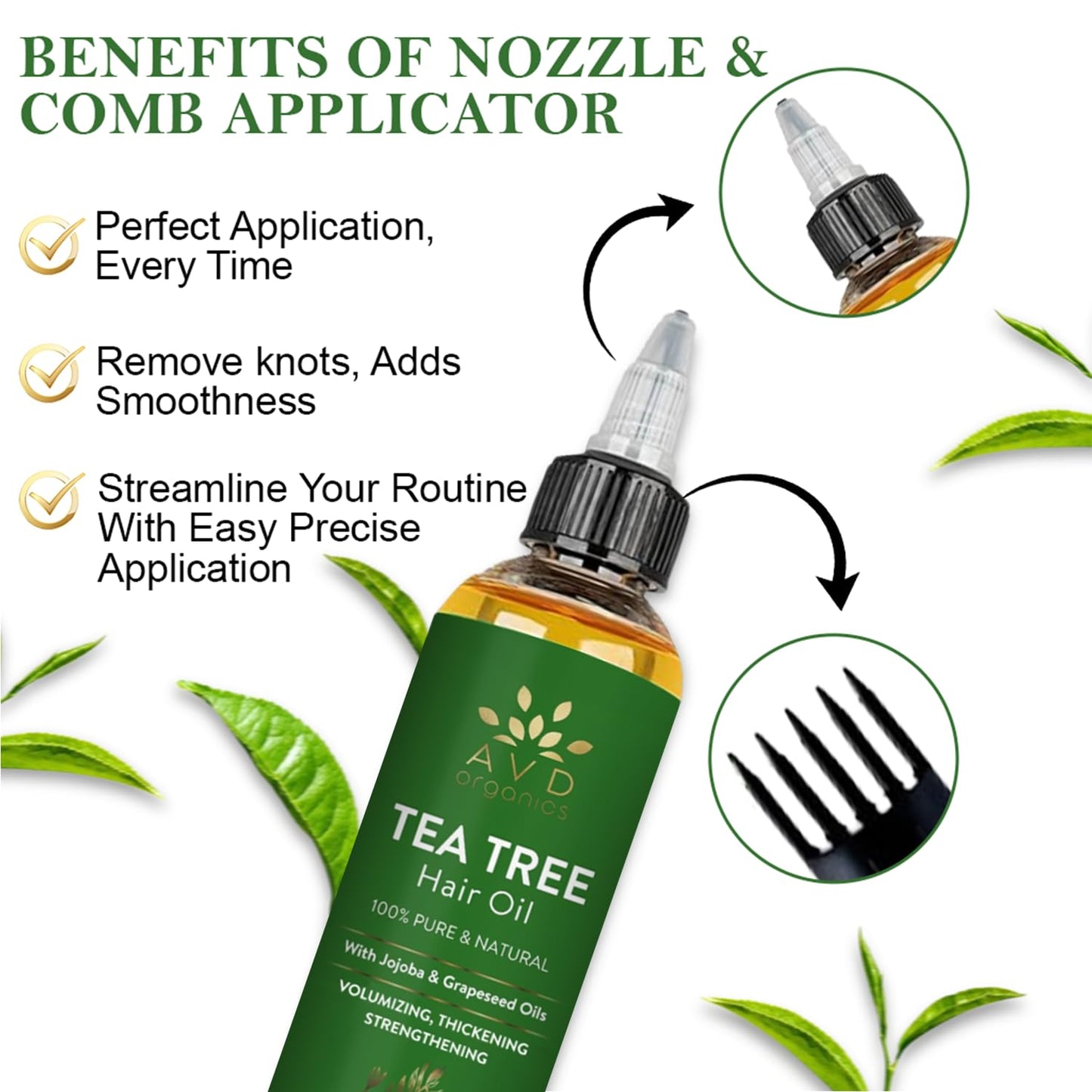 Tea Tree Oil for Hair 4.05 fl oz | With Jojoba & Grapeseed Oils | Soothes Itchy Scalp & Fights Dandruff | Moisturize Skin Strengthen Hair | Ideal for Both Men and Women | 4.05 fl oz