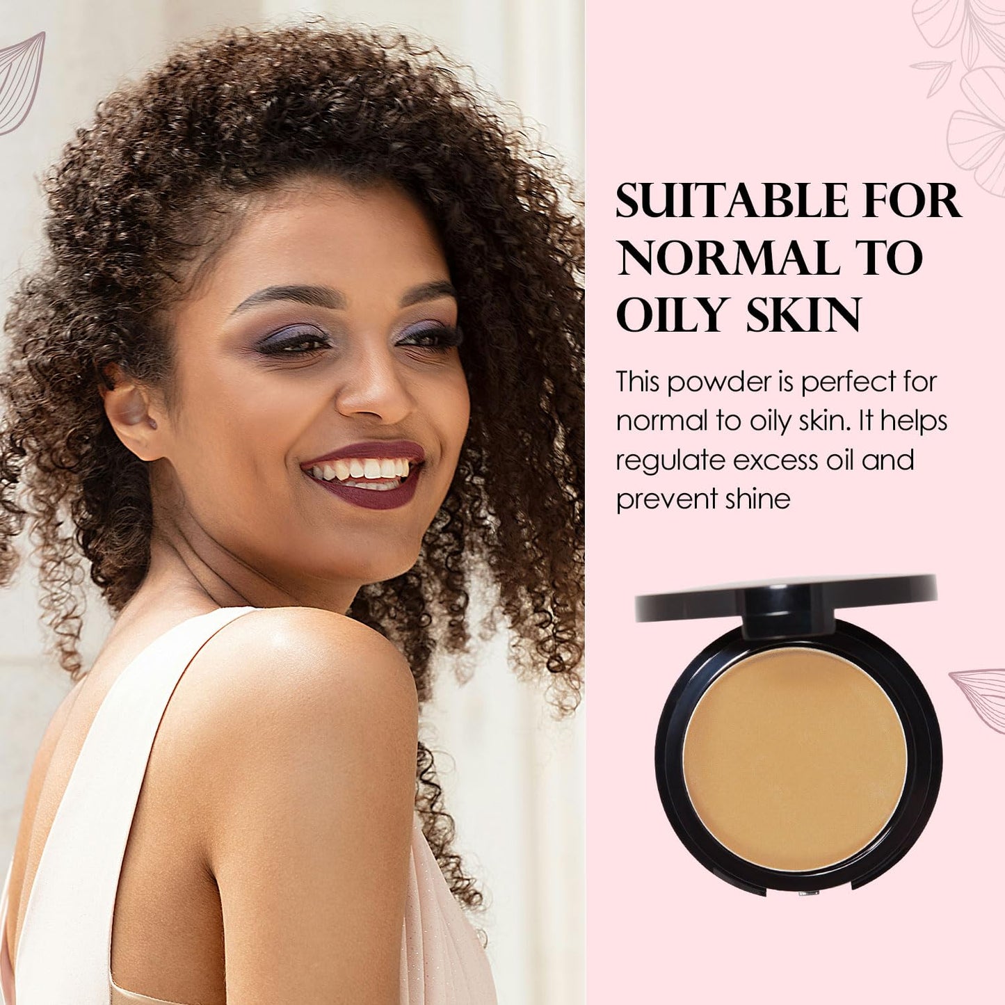 Vera Moore Matte Pressed Powder, Makeup Setting Compact Powder, Face Powder for Full Coverage with Flawless Finish, Shine, Matte Finish for All Skin Types (Cashmere, 12.5g)