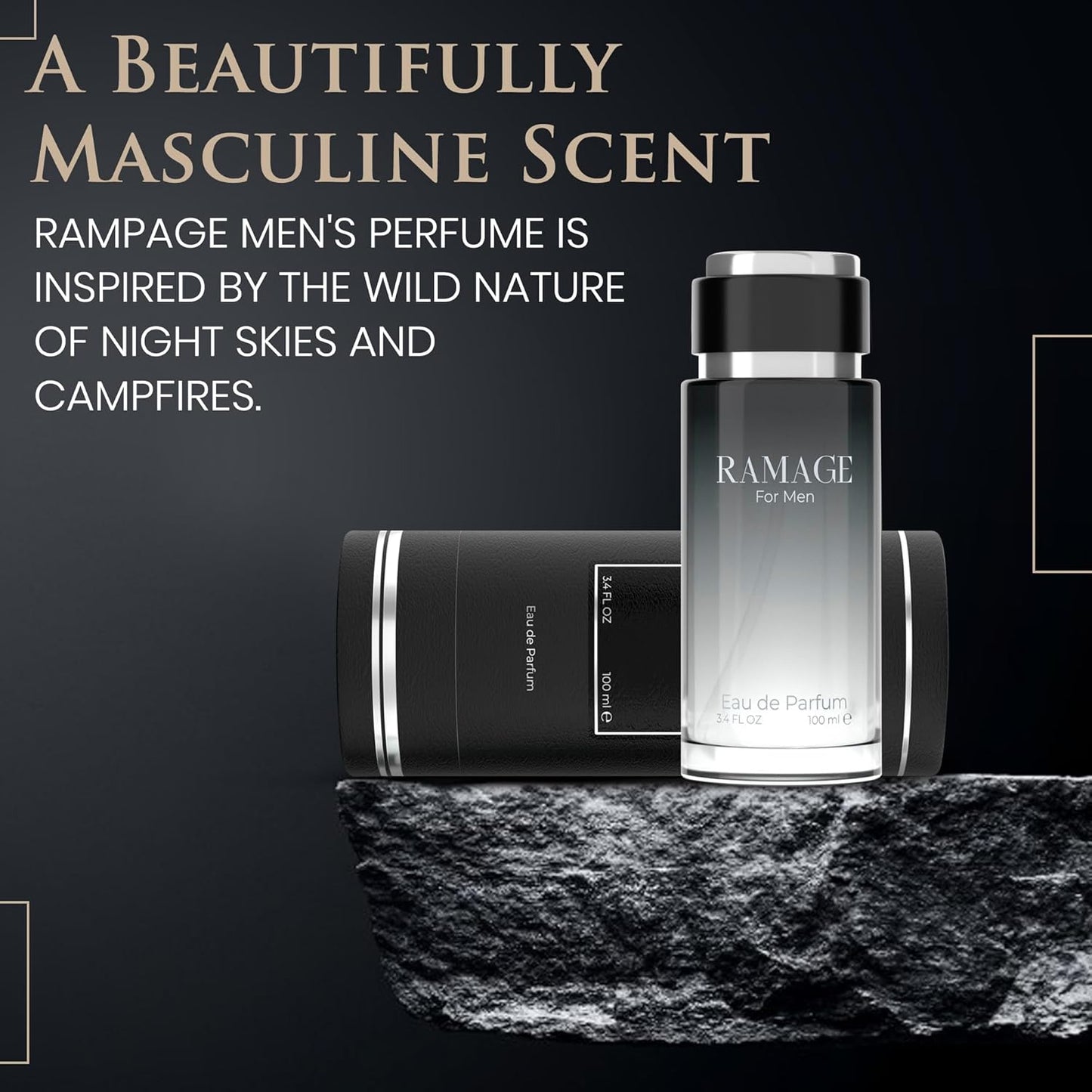 Cologne for Men – INSPIRED by A WORLD RENOWNED MEN’S PERFUME – Bergamot, Pepper, Vanilla, Ambroxan – Sexy, Bold, Fresh, Long-Lasting Eau De Parfum 100ml (3.4 fl oz)