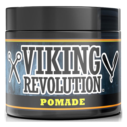 Viking Revolution Pomade for Men 4oz - Firm Strong Hold & High Shine for Classic Styling - Water Based & Easy to Wash Out (Firm, 1 Pack)