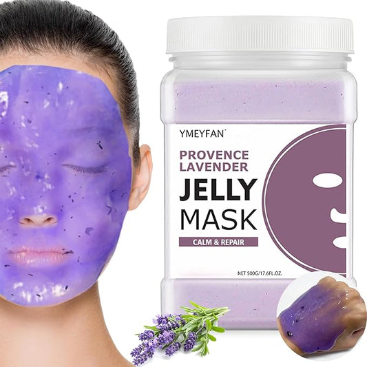 Jelly Mask for Facials Professional - Lavender Jelly Mask Powder, Gentle Soothes Face Skin Care for Facial Peel Off Vajacial Mask, Esthetician Supplies, Natural Ingredients Unscent