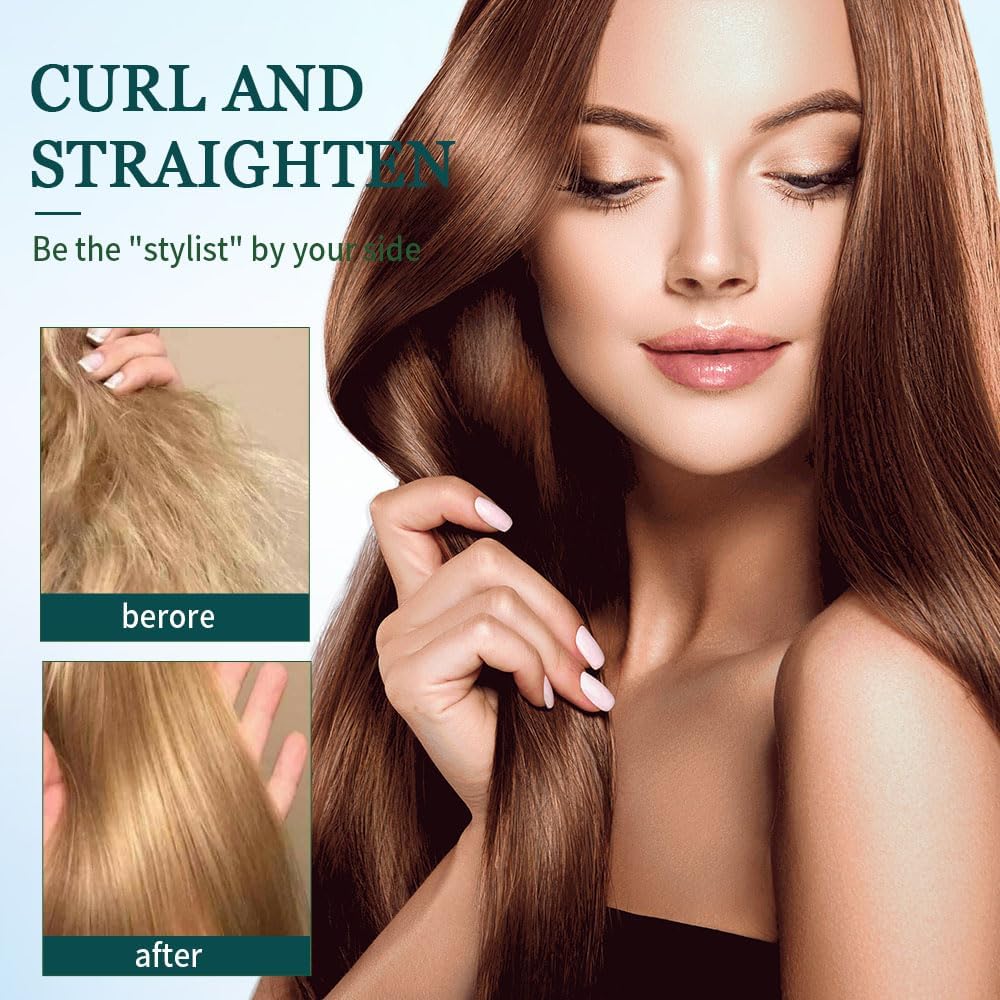 2025 New Mini Dual Purpose Curling Iron, 2 in 1 Mini Curling Wand & Flat Iron Hair Straightener, Portable Travel Curling Wand for Women Short Hair, Hair Straightener for All Hair Types (Green)