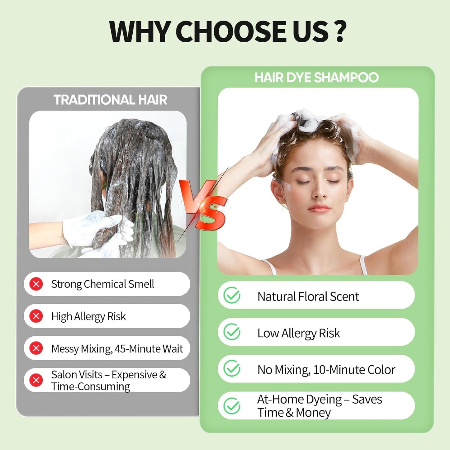 FARNDU Chestnut Brown Hair Dye Shampoo for Gray Hair Coverage - 3 In 1 Natural Hair Color Shampoo for Women & Men, Champu Para Canas Mujer