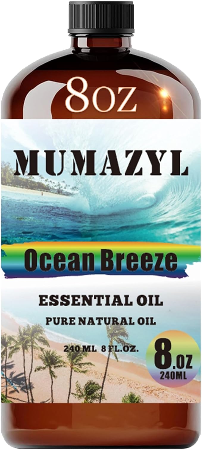 Ocean Breeze Essential Oil, Ocean Breeze Oil 8 Fl Oz 240ML for Diffuser Humidifier Yoga Cleaning DIY Candle Soap Making Fragrance Oils