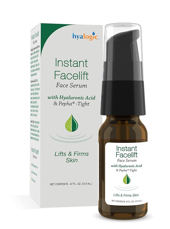 Hyalogic Instant Facelift Serum - Hyaluronic Acid & Pepha®-Tight for Skincare - Facial Serum for Instant Skin Firming, Fine Line & Wrinkle Reduction - Clean Formula for Healthy Skin (1 Fl Oz)