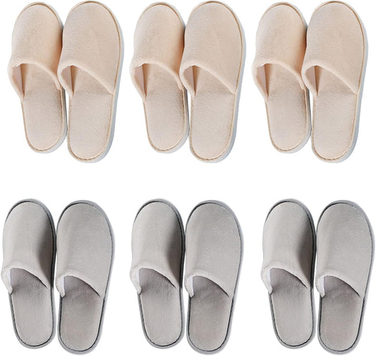 6-10 Pairs Spa Slippers, Non Slip Disposable Slippers For Guest, Washable Reusable, Which Can Be Used As Women Men, House, Indoor, Bathroom, Bedroom, Hotel, Bride Slippers
