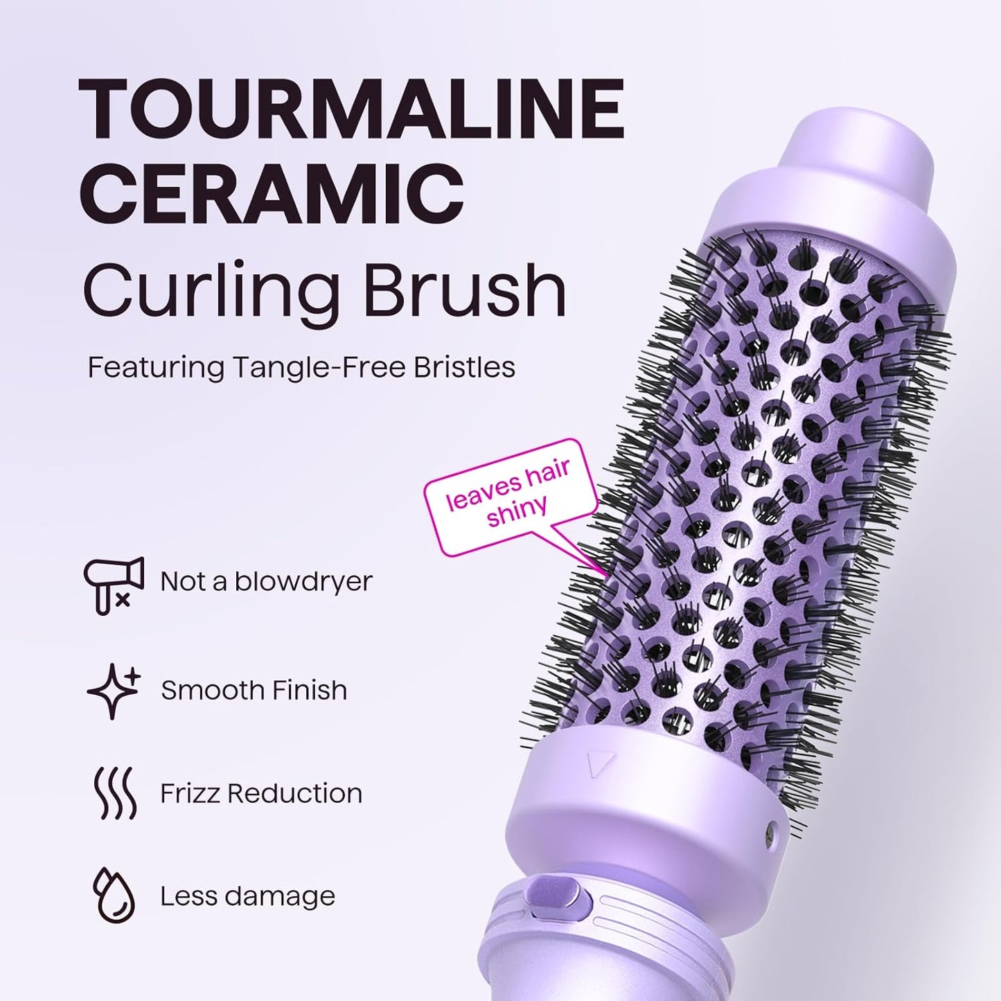 Wavytalk 5 in 1 Curling Iron,Curling Wand Set with Curling Brush and 4 Interchangeable Ceramic Curling Wand(0.5”-1.25”),Instant Heat Up,Include Heat Protective Glove & 2 Clips (Purple)