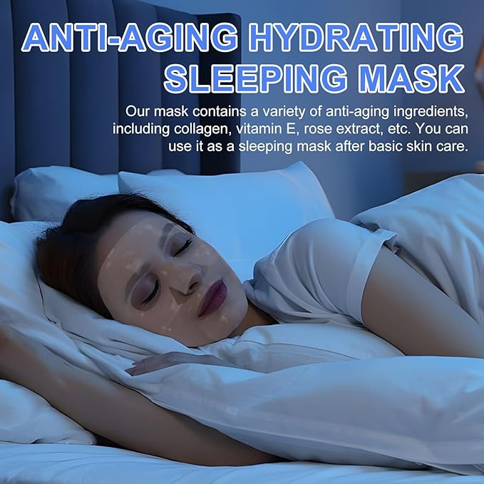 Collagen Face Mask 6PACK, Deep Hydrating Face Mask, Anti Wrinkle Facial Mask, Collagen Face Mask for Skincare, Elasticity Enhancing, Firming, Moisturizing, Overnight Face Mask for All Skin Types