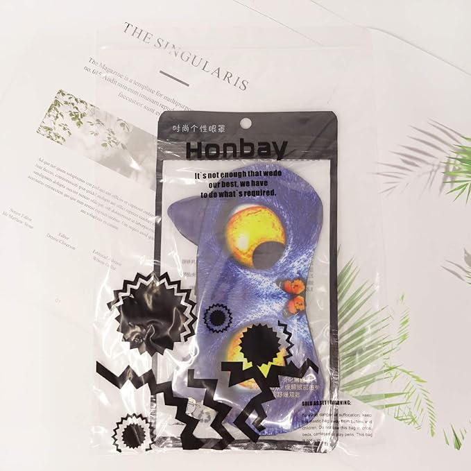 Honbay 3D Funny Eyeshade Sleep Eye Mask with Adjustable Head Strap for Travel, Game, Party, Rest, Sleeping, etc