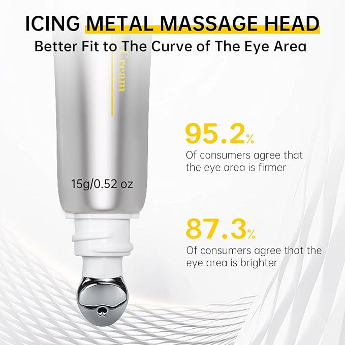 VGO Retinol Eye Cream, Anti-Aging Eye Cream for Dark Circles & Puffiness with 1% Retinol, 1% Bakuchiol & 6% Caffeine to Reduce Wrinkles, Fine Lines, De-puff and Eye Bags, 0.52 oz/15g, Made in USA