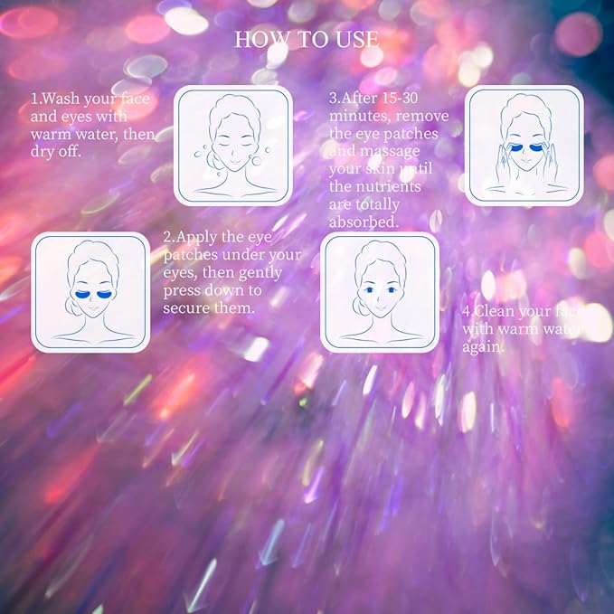 Multi-Colored Collagen Spa Under Eye Mask, 20 Pairs - Under Eye Patches for Puffy Eyes&Dark Circle Dry Skin, Reduce Fine Lines, Improve Dark Circles and Eye Bags