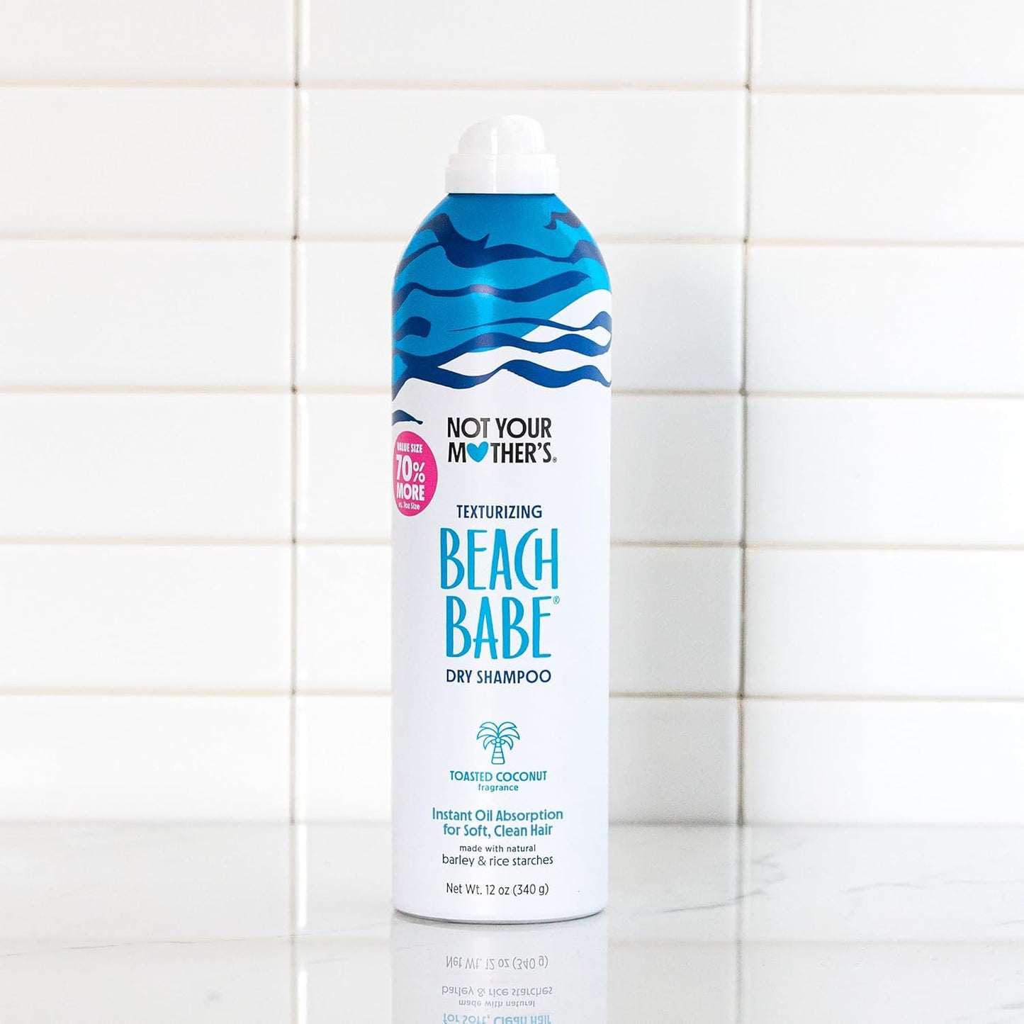 Not Your Mother's Value Pack Beach Babe Jumbo Dry Shampoo (2-Pack) - 12 oz Each - 70% More to Instantly Absorb Oil and Create Effortless Sea-Tossed Texture - Toasted Coconut - For All Hair Types