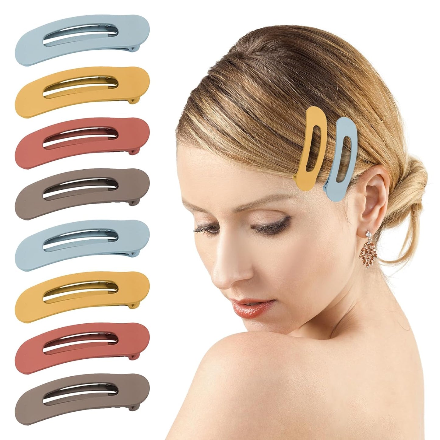 Small Flat Hair Clips for Women Lay Down Clips for Thin Hair Accessories 8pack