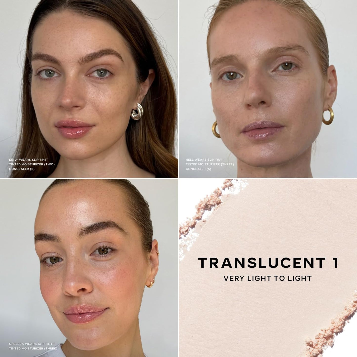 Saie Slip Tint Baked Setting Powder - Translucent Powder for Face Makeup with a Natural-Radiant Finish - Blurs, Brightens & Smooths Complexion - Translucent 1 - Very Light to Light (0.24 oz)