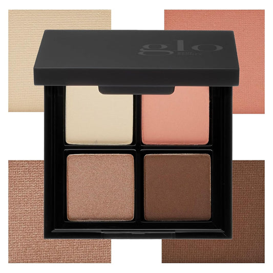 Glo Skin Beauty Eye Shadow Quad | Four Expertly Matched Shades for A Custom Eye Statement, (Bon Voyage)