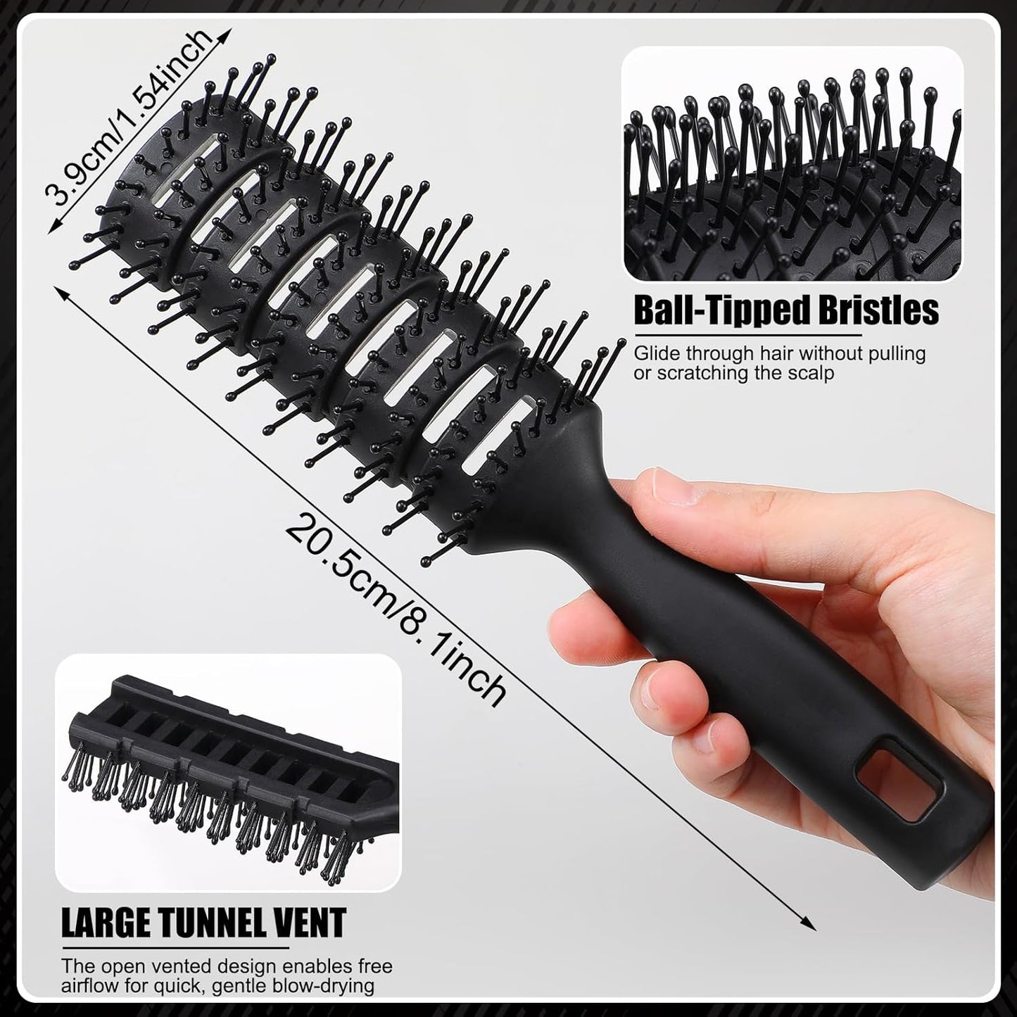 7Pcs Hair Brush Set for Men and Women-Styling Brush Detangling and Smoothing Combs for All Hair Type