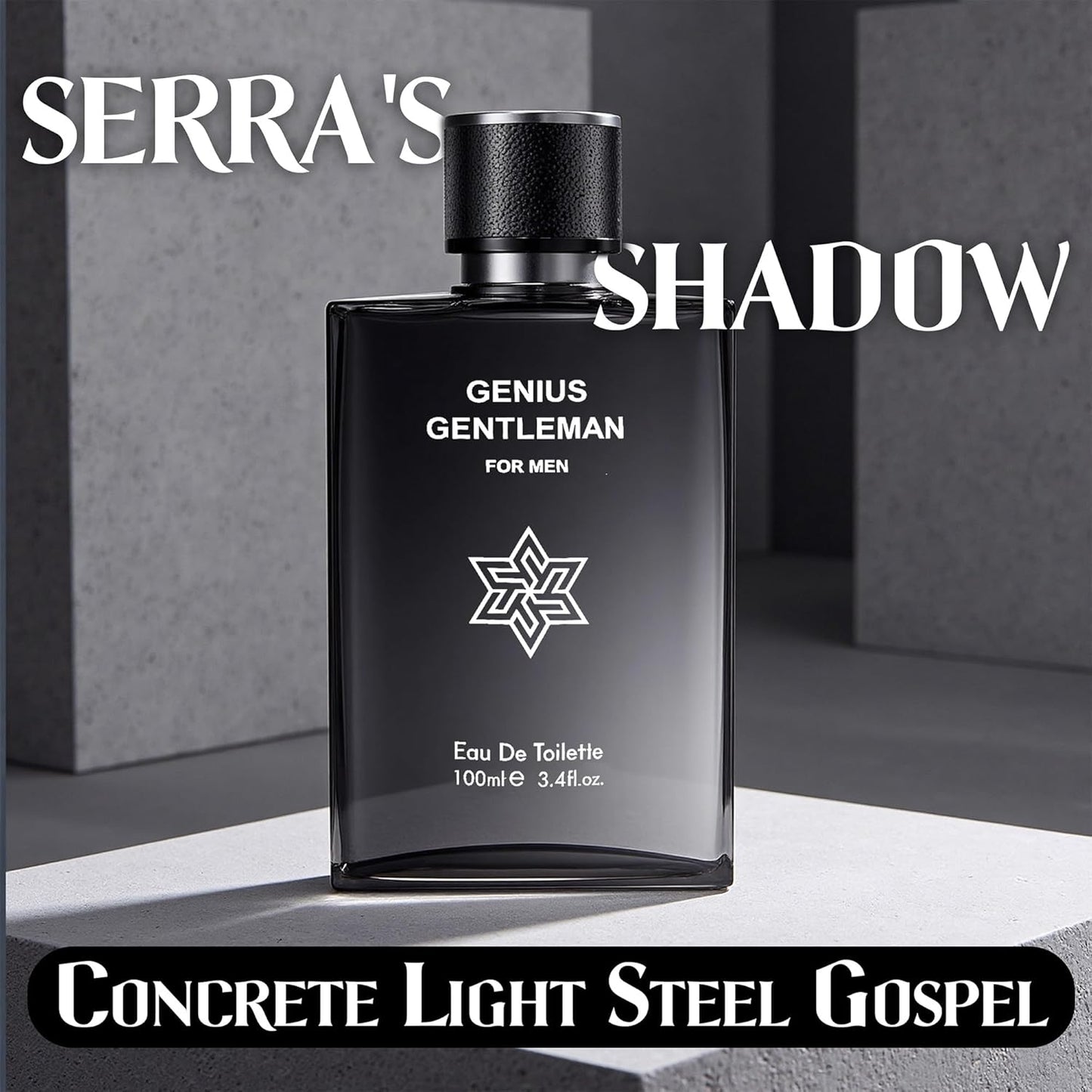 Genius Gentleman Cologne for Men Natural Eau de Toilette 3.4 Fl Oz with Whiskey,Iris,Woodsy Notes,Amber,Bergamot Notes Fragrance Alcohol-Free Luxury Men's Perfume for Daily Use