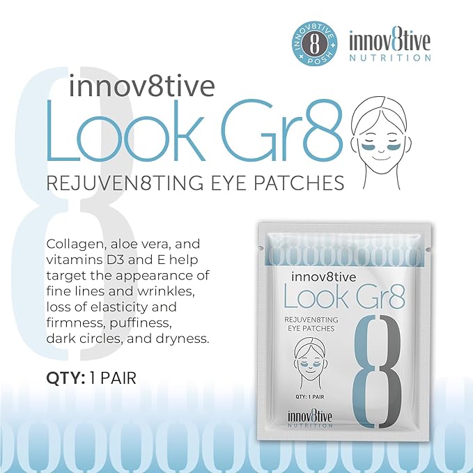 Look Gr8 Eye - Targets Dark Circles, Puffiness, and Wrinkles with Collagen, Aloe, and Vitamins D3 & E Youthful Radiance (Single)