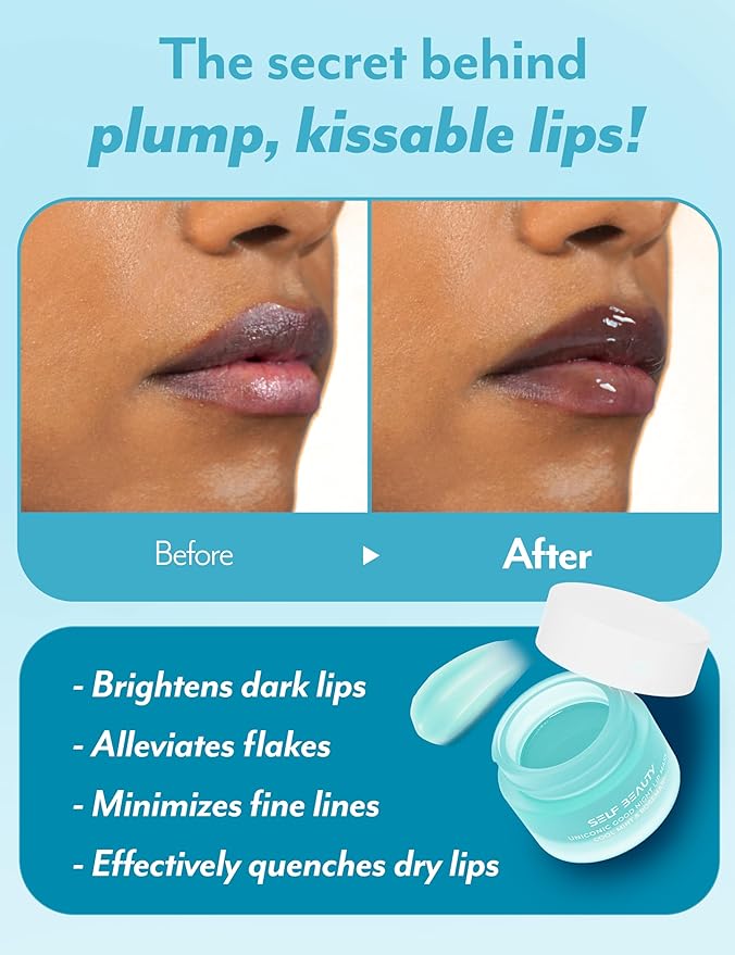 SelfBeauty Cool Mint Rosemary Lip Mask - Vegan Balm, Daily Moisturizer, Overnight Hydrating Treatment With Cool Mint, Scrub Exfoliator Intensive Repair, 0.51fl.oz