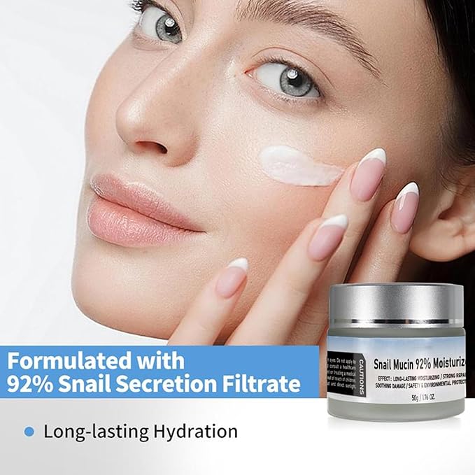 Crema De Baba De Caracol Original, 92% Snail Mucin Moisturizer Korean Skin Care Set, Snail Mucin Serum, Vitamin C Facial Serum, Double Care Facial Cleanser, Crema Baba De Caracol Original