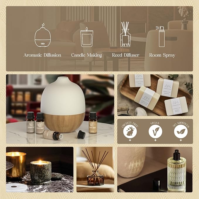 Hotel Diffuser Oils Gift Set, ARVIDSSON Luxury Fragrance Oil Blend, Hotel Scent Essential Oils for Diffuser, Jasmine & Mint, White Tea, Citrus Bliss, My Way, Gift for Women and Men