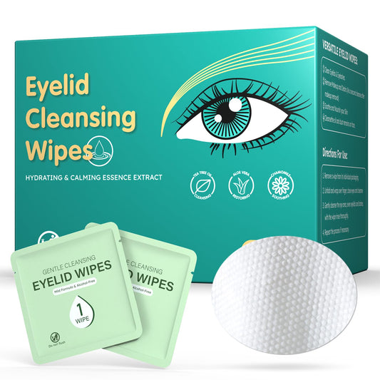 30PCS Eyelid Wipes for Dry Eyes & Blepharitis Relief, Tea Tree Oil Eyelid Cleansing Wipes, Soothes Face Cleansing Wipe, Dual Use Eyelid & Lash Wipe, Daily Eye Care for Women Men, Travel Essentials