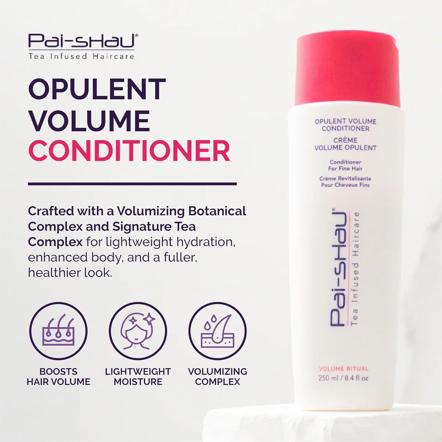 Pai-Shau Opulent Volume conditioner - Volumizing conditioner for thin hair - Provides improved volume and lift - Hydrating conditioner - Conditioner for women - 8.4 Fl Oz