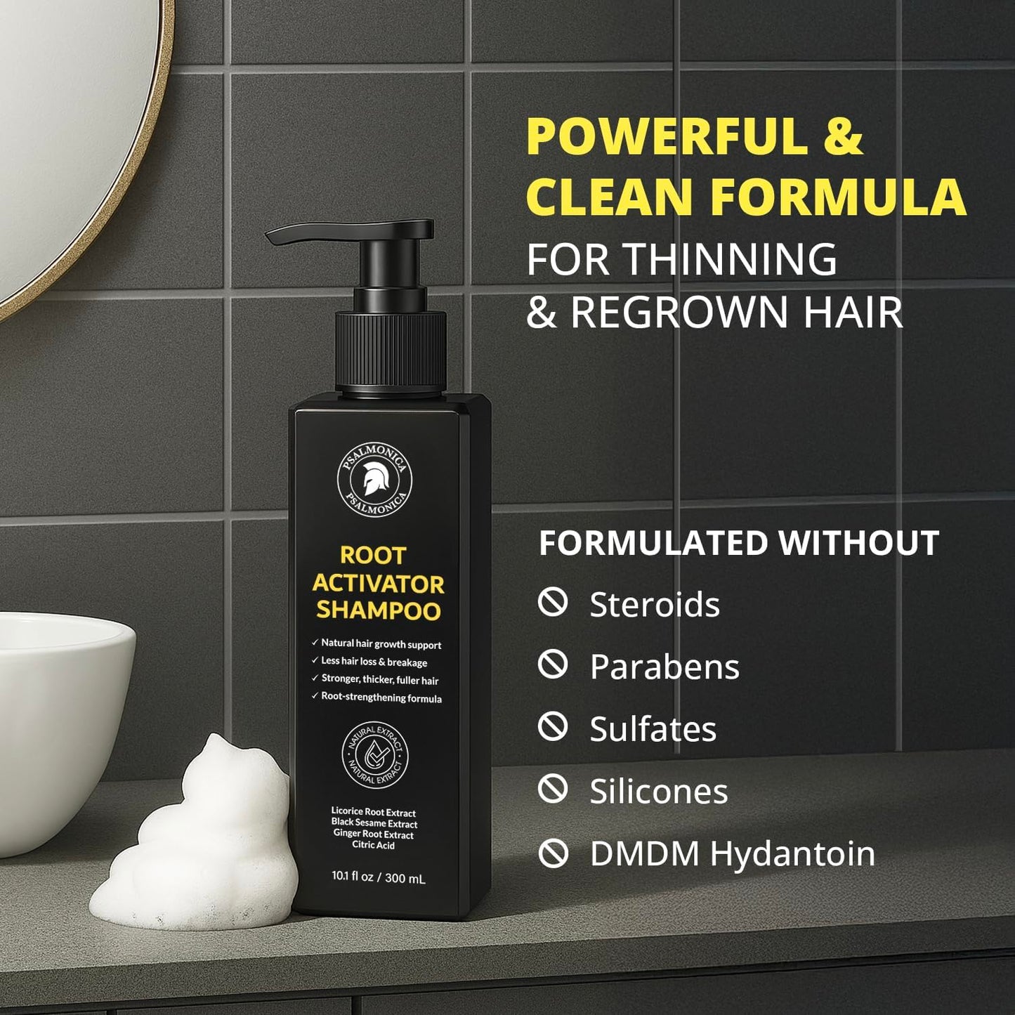 Root Activator Shampoo for Men - Hair Growth Shampoo for Hair Loss and Thinning Hair - Hair Loss RegrowthTreatments for Women Men (10.1 Fl Oz (Pack of 2))