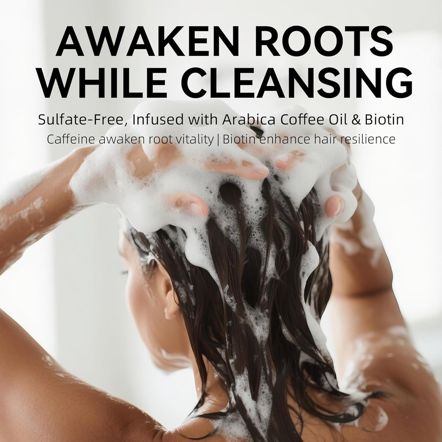 ALFHEIM Coffee+ Thickening Shampoo for Fine, Weak & Thinning Hair with Caffeine, Biotin & Arabica Coffee Oil – Energizing, Strengthening & Volumizing Cleanser – Sulfate-Free, Cruelty-Free – 18 oz