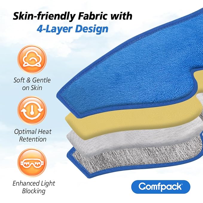 Eye Mask for Dry Eyes, Microwave Warm Compress for Eyes with Washable Cover, Remove Styes, Chalazion Therapy Heating Pad Hot Compress, Moist Heat Mask for Blepharitis, Tired