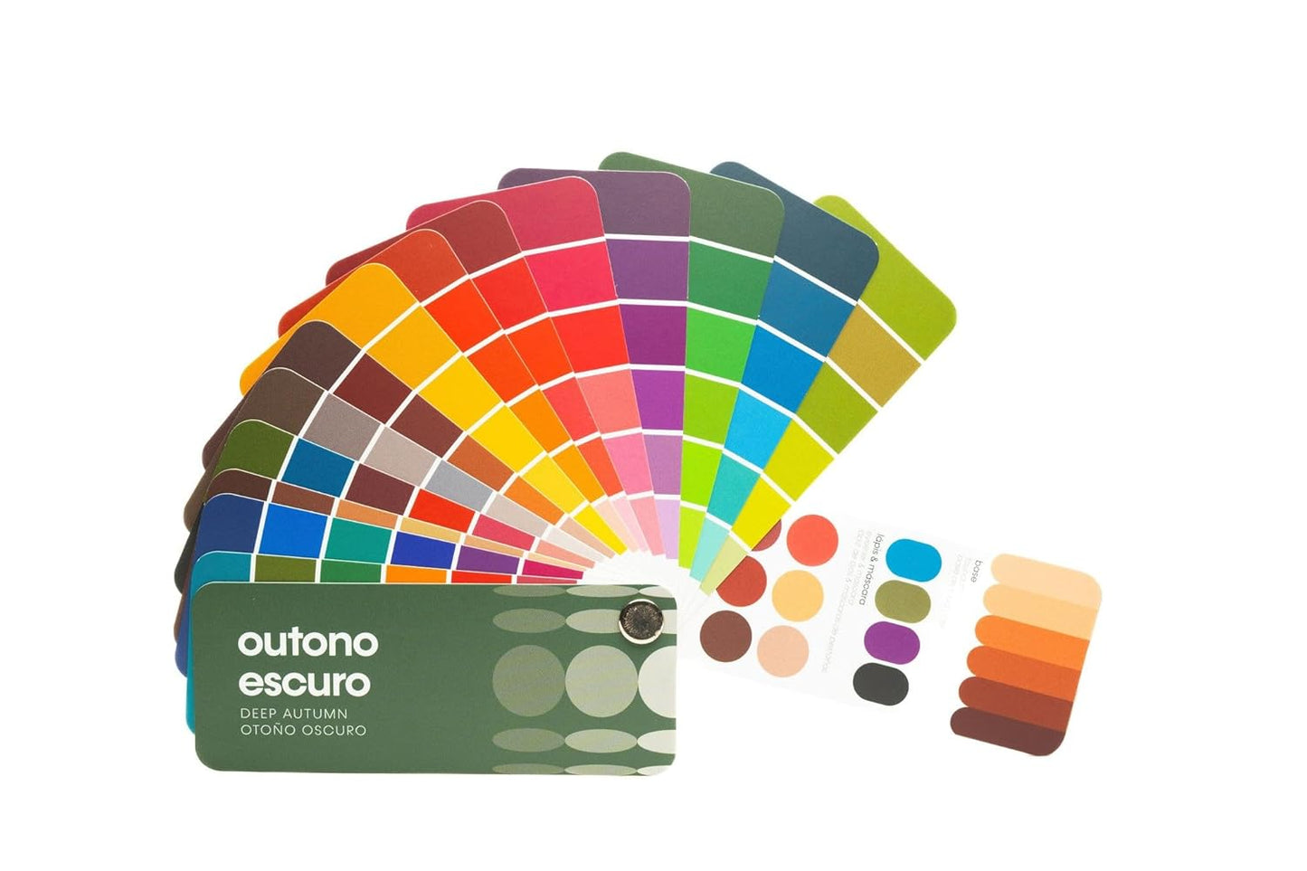 Multilingual Deep Autumn Palette Color Fan by Studio Immagine, Personalized Color Guide for Cost Saving, Smart Shopping, Outfit & Wardrobe Planning; Otono Oscuro/Outono Escuro