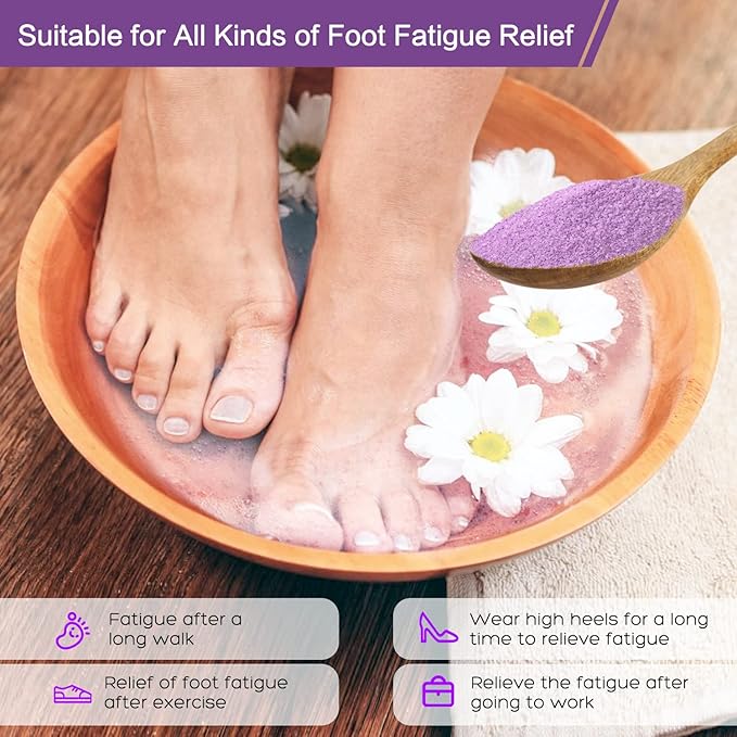Foot Soak Salts with Epsom Salt for Soaking Lavender Pedicure kit Foot Bath- 20 Pack Bath sea Salts pedicure foot spa soak Products kit 21 oz Tea Tree Oil feet soak Athletes Callus Remover XIWEIOO