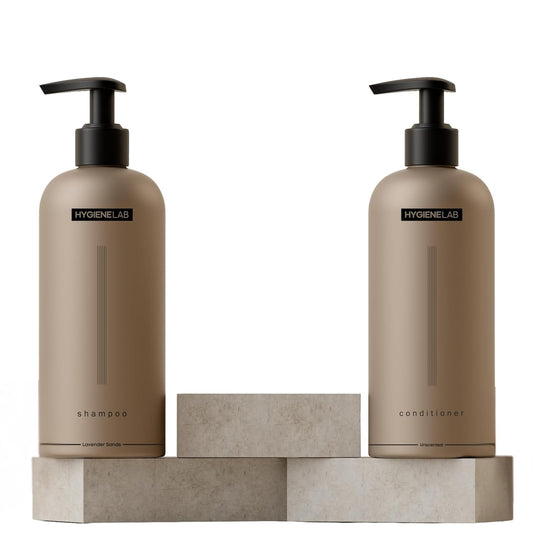 HygieneLab Men's Hair Care Duo– EWG Verified Shampoo (10 fl oz) & Conditioner (10 fl oz) – Fragrance-Free, Paraben-Free Duo for All Hair Types – Gentle Cleanse & Hydration with Premium Formula