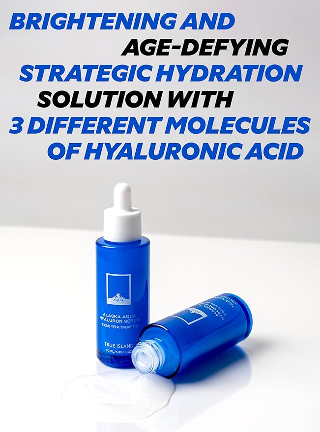 Alaska Aqua Hyaluron Serum Hydrating Face Serum for Women & Men | Korean Hyaluronic Acid Serum for Face | Moisturizing & Skin-Calming Facial Serum w/Adenosine (1.35 fl oz)
