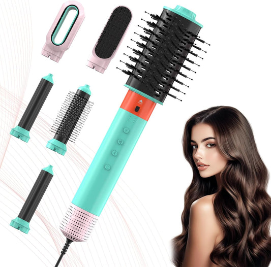 Blow Dryer Brush 6-in-1, Professional Hot Air Styler with Negative Ion, 110000RPM High-Speed Auto-Curlers Hair Styler-Fast Drying, Hot Air Brushes for Curling Volumizing Straightening No Heat Damage