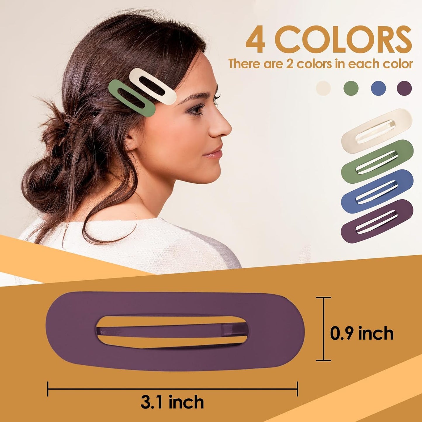 Small Flat Hair Clips for Women Lay Down Clips for Thin Hair Accessories 8pack