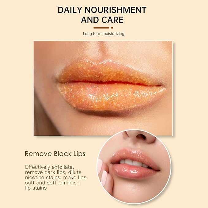 Turmeric Lemon Lip Scrub, Turmeric Lip Exfoliator with Aloe Vera Gentle Exfoliant Natural Lip Scrub for Dry, Chapped, Reduce Fine Lines Lip 100g