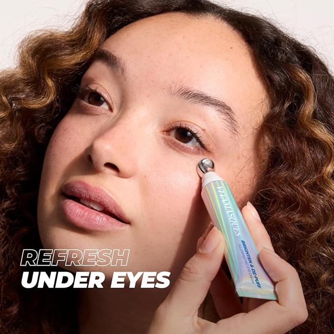 Vitamasques Brighten & De-puff Illuminating Eye Cream, Dark Circle Under Eyes Treatment, Under Eye Corrector, Get Rid of Bags Under Eyes Instantly, Dermatologist Tested - Made in Korea