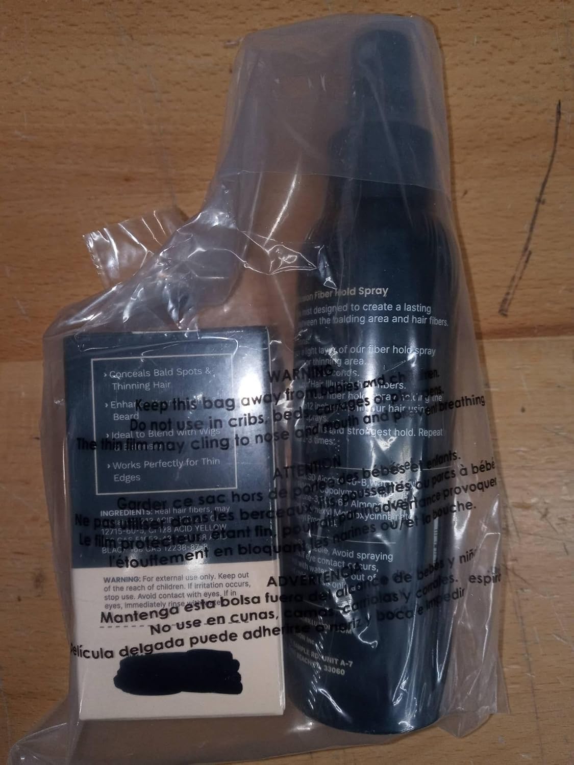 Hair Illusion Dark Brown Real Hair Fibers and Fiber Holding Spray Bundle for Thinning Hair - 100% Natural Texture, Non Synthetic Hair Fibers - Bald Spot Cover Up for Women & Men - 18 Gram