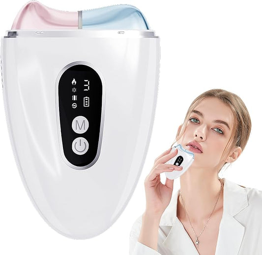 WNJ Electric Gua Sha Facial Tool, Ice + Heating Face and Neck Massager, 4-in-1 Facial Shaping Tool/Lifting Device, Anti-Aging, Anti-Wrinkle, Anti-Puffiness, Double Chin for Daily Home Skin Care