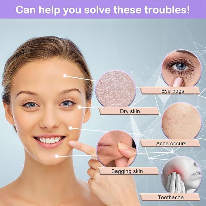 KOGITI Face Ice Roller & Mold - Beauty Facial Massage Tool for Puffiness Relief, Ice Cube Holder (New-Purple)