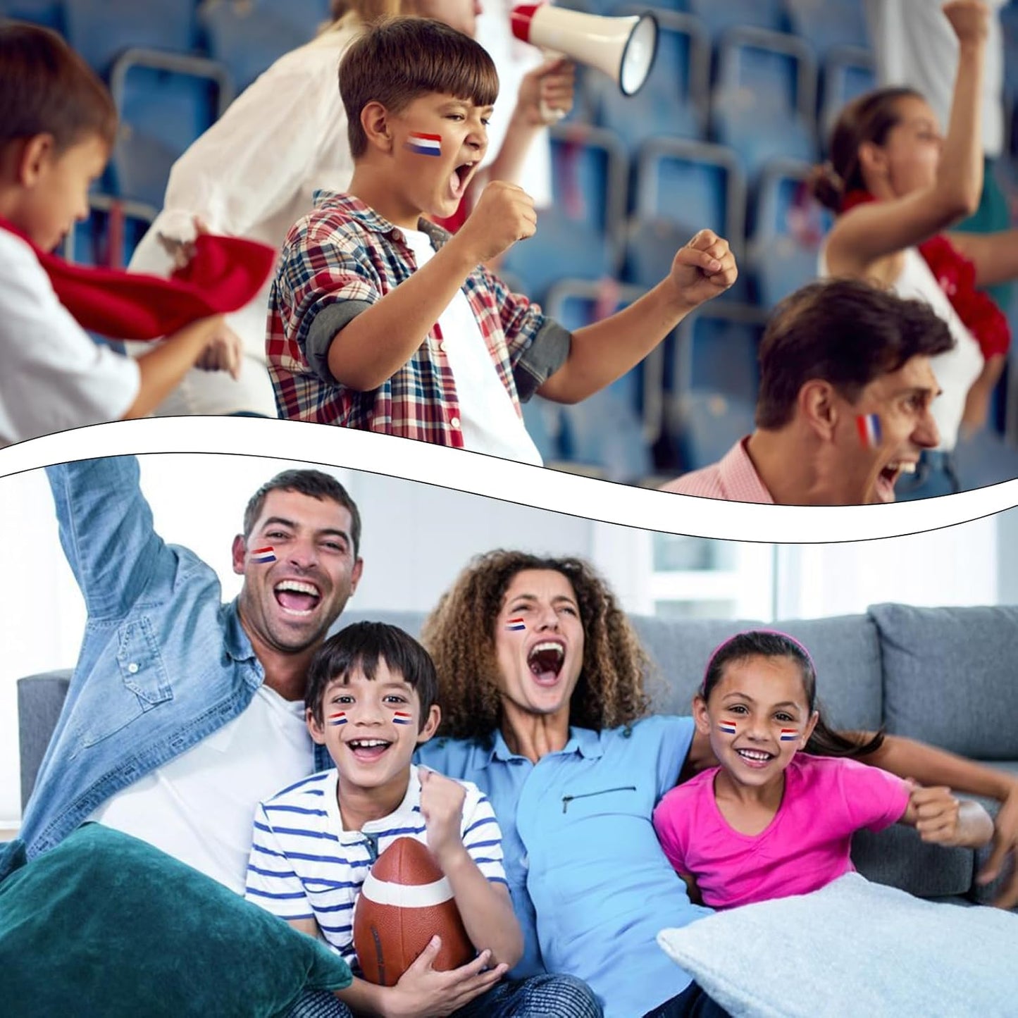 2Pcs Patriotic Face Paint Sticks, Red White Blue USA Flag Face Paint Stick Softball Baseball Sports Face Paint 4th of July USA Independence Day Body Paint for Athletes, Adults & Kids