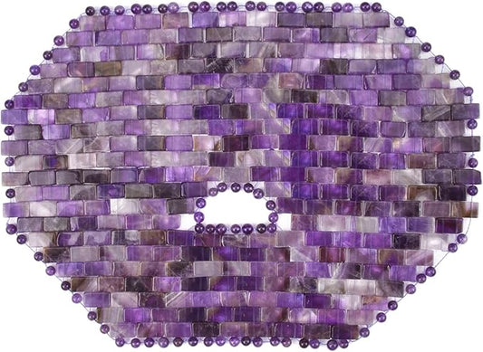 ideayard Jade Mask, Amethyst Crystal Face Cold Mask for Headache/Migraine Relief Mask, Weight Compress Mask Cover Eye for Puffy Eyes, Tension, Sinus & Stress Relie Relax Skin Care Spa