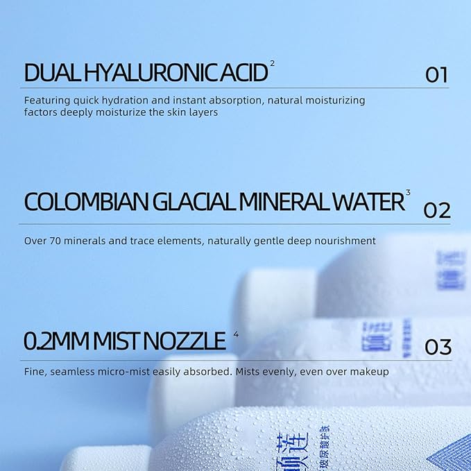 YILIAN Face Mist Natural Facial Spray with HA, Soothing and Calming Sensitive Skin, 10.14 fl. oz.