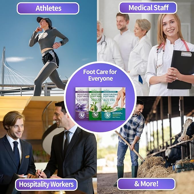 Moisturizing Foot Mask 5 Pack,Hydrating Foot Masks for Dry Cracked Feet,Moisturizing Socks Dry Skin Moisturizer for Soft and Smooth Touch Feet,Foot Care Spa Gifts for Women Men Mother's Day Gifts