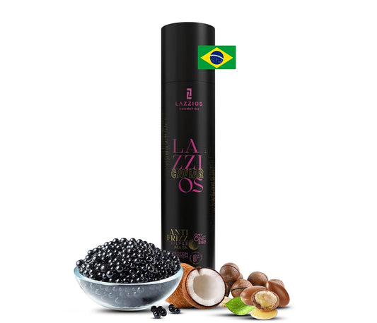 Lazzios Caviar Organic Hair Protein – Brazilian One-Step Straightening, Anti-Frizz Hair Formaldehyde-Free Organic Formula with Hyaluronic Acid, Keratin, Caviar, Macadamia & Argan Oil – 1 Liter